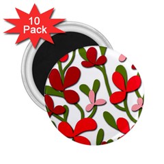 Floral Tree 2 25  Magnets (10 Pack) 