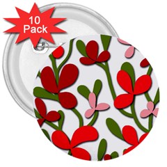 Floral Tree 3  Buttons (10 Pack)  by Valentinaart