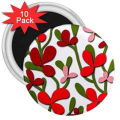 Floral Tree 3  Magnets (10 Pack) 