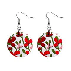 Floral Tree Mini Button Earrings