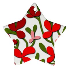 Floral Tree Star Ornament (two Sides) 