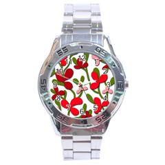 Floral Tree Stainless Steel Analogue Watch