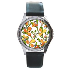 Decorative Floral Tree Round Metal Watch