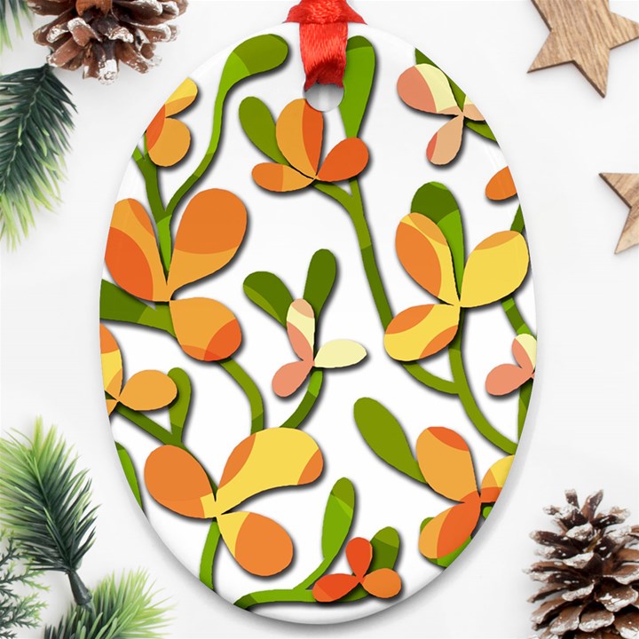 Decorative floral tree Ornament (Oval) 