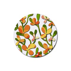 Decorative Floral Tree Rubber Coaster (round) 