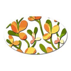 Decorative Floral Tree Oval Magnet by Valentinaart