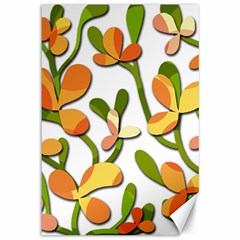 Decorative Floral Tree Canvas 12  X 18  