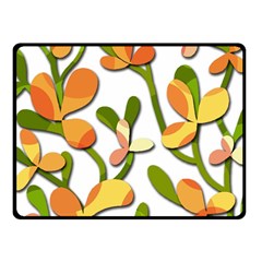 Decorative Floral Tree Fleece Blanket (small) by Valentinaart