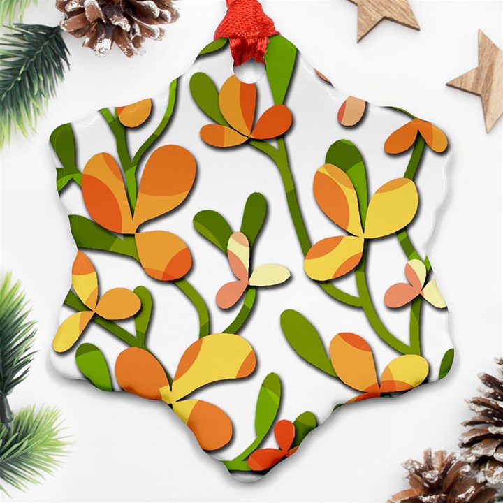 Decorative floral tree Snowflake Ornament (2-Side)