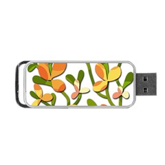 Decorative Floral Tree Portable Usb Flash (two Sides) by Valentinaart