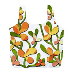 Decorative Floral Tree Full Print Recycle Bags (l)  by Valentinaart