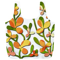 Decorative Floral Tree Full Print Recycle Bags (l)  by Valentinaart