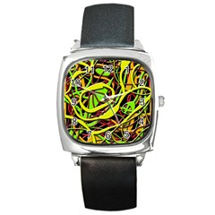 Snake Bush Square Metal Watch