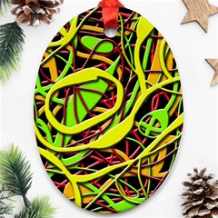 Snake Bush Oval Ornament (two Sides)