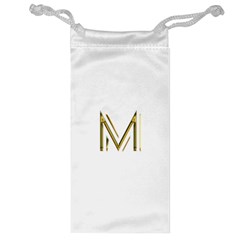 M Monogram Initial Letter M Golden Chic Stylish Typography Gold Jewelry Bags by yoursparklingshop