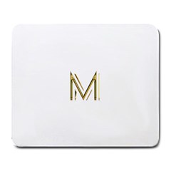 M Monogram Initial Letter M Golden Chic Stylish Typography Gold Large Mousepads by yoursparklingshop