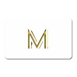 M Monogram Initial Letter M Golden Chic Stylish Typography Gold Magnet (Rectangular) Front