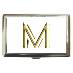 M Monogram Initial Letter M Golden Chic Stylish Typography Gold Cigarette Money Cases