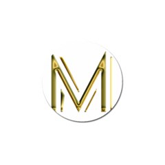 M Monogram Initial Letter M Golden Chic Stylish Typography Gold Golf Ball Marker by yoursparklingshop