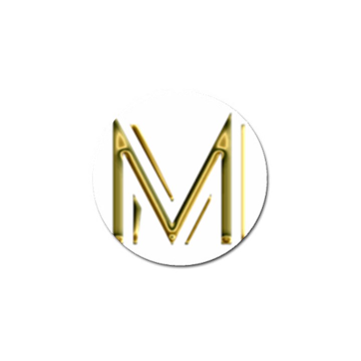 M Monogram Initial Letter M Golden Chic Stylish Typography Gold Golf Ball Marker (10 pack)