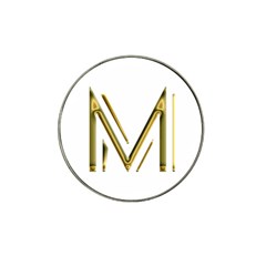 M Monogram Initial Letter M Golden Chic Stylish Typography Gold Hat Clip Ball Marker (10 Pack) by yoursparklingshop