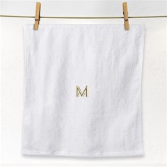 M Monogram Initial Letter M Golden Chic Stylish Typography Gold Face Towel by yoursparklingshop