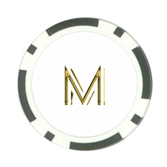 M Monogram Initial Letter M Golden Chic Stylish Typography Gold Poker Chip Card Guards (10 Pack)  by yoursparklingshop