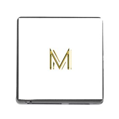 M Monogram Initial Letter M Golden Chic Stylish Typography Gold Memory Card Reader (square) by yoursparklingshop