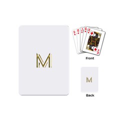 M Monogram Initial Letter M Golden Chic Stylish Typography Gold Playing Cards (mini)  by yoursparklingshop