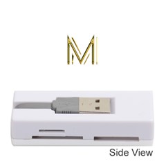 M Monogram Initial Letter M Golden Chic Stylish Typography Gold Memory Card Reader (stick)  by yoursparklingshop