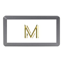 M Monogram Initial Letter M Golden Chic Stylish Typography Gold Memory Card Reader (mini) by yoursparklingshop