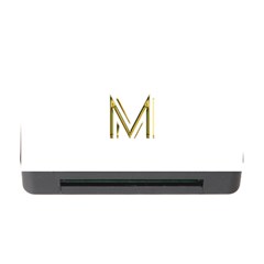 M Monogram Initial Letter M Golden Chic Stylish Typography Gold Memory Card Reader With Cf by yoursparklingshop