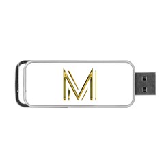 M Monogram Initial Letter M Golden Chic Stylish Typography Gold Portable Usb Flash (one Side)