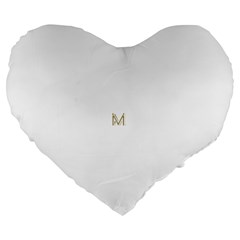 M Monogram Initial Letter M Golden Chic Stylish Typography Gold Large 19  Premium Heart Shape Cushions by yoursparklingshop