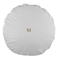 M Monogram Initial Letter M Golden Chic Stylish Typography Gold Large 18  Premium Flano Round Cushions by yoursparklingshop