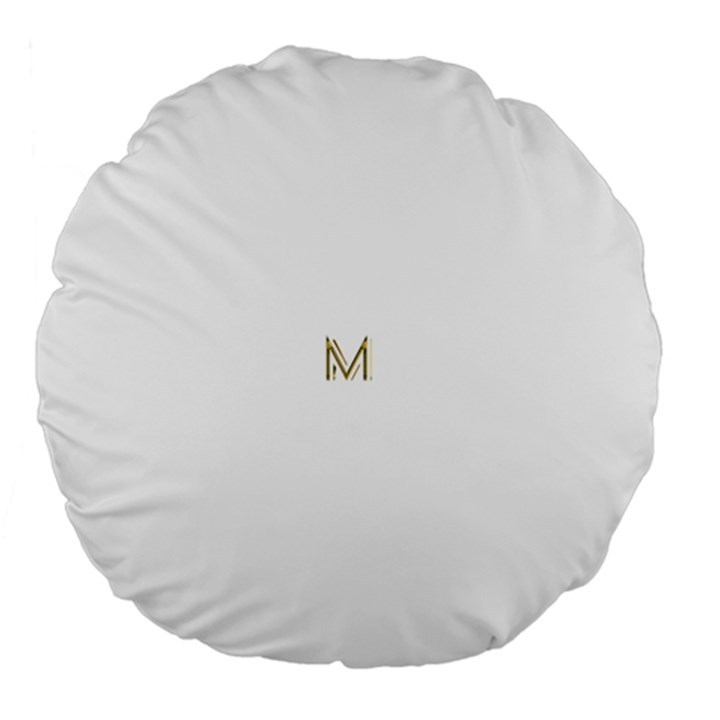 M Monogram Initial Letter M Golden Chic Stylish Typography Gold Large 18  Premium Flano Round Cushions