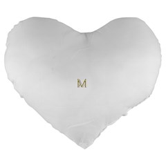 M Monogram Initial Letter M Golden Chic Stylish Typography Gold Large 19  Premium Flano Heart Shape Cushions by yoursparklingshop