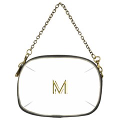 M Monogram Initial Letter M Golden Chic Stylish Typography Gold Chain Purses (one Side)  by yoursparklingshop