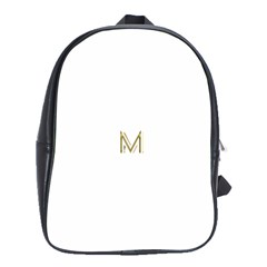 M Monogram Initial Letter M Golden Chic Stylish Typography Gold School Bags(large) 