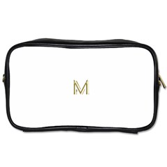 M Monogram Initial Letter M Golden Chic Stylish Typography Gold Toiletries Bags 2-side by yoursparklingshop