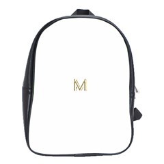 M Monogram Initial Letter M Golden Chic Stylish Typography Gold School Bags (xl) 