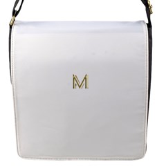 M Monogram Initial Letter M Golden Chic Stylish Typography Gold Flap Messenger Bag (s) by yoursparklingshop