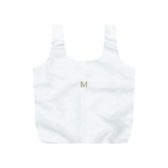 M Monogram Initial Letter M Golden Chic Stylish Typography Gold Full Print Recycle Bags (s)  by yoursparklingshop