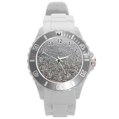 Pebble Beach Photography Ocean Nature Round Plastic Sport Watch (l) by yoursparklingshop