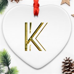 Monogrammed Monogram Initial Letter K Gold Chic Stylish Elegant Typography Ornament (heart) 