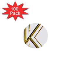 Monogrammed Monogram Initial Letter K Gold Chic Stylish Elegant Typography 1  Mini Buttons (100 Pack)  by yoursparklingshop