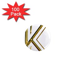 Monogrammed Monogram Initial Letter K Gold Chic Stylish Elegant Typography 1  Mini Magnets (100 Pack)  by yoursparklingshop