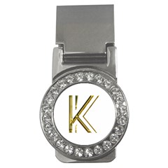 Monogrammed Monogram Initial Letter K Gold Chic Stylish Elegant Typography Money Clips (cz)  by yoursparklingshop