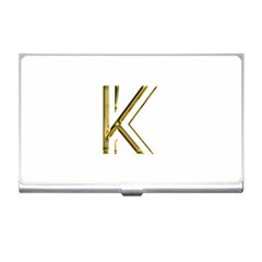 Monogrammed Monogram Initial Letter K Gold Chic Stylish Elegant Typography Business Card Holders by yoursparklingshop