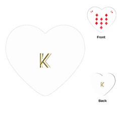 Monogrammed Monogram Initial Letter K Gold Chic Stylish Elegant Typography Playing Cards (heart)  by yoursparklingshop